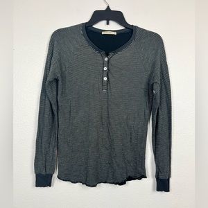 Marine Layer Henley Stripped Long Sleeve Shirt